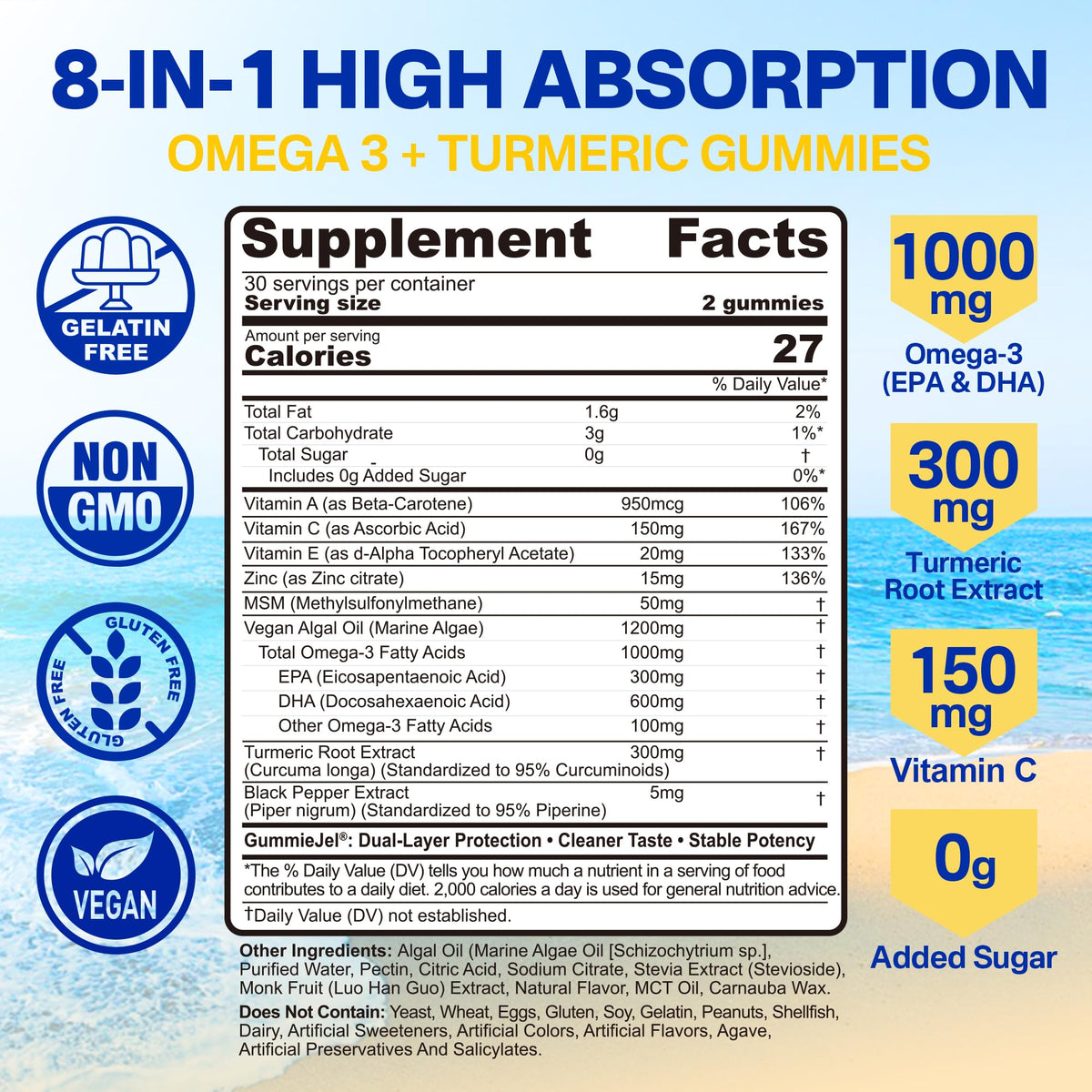Nextdia Omega-3 Gummies 1000mg vue de côté montrant la texture