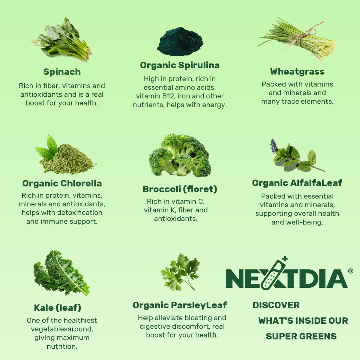 Nextdia Super Greens Gummies Multivitamines in a bowl