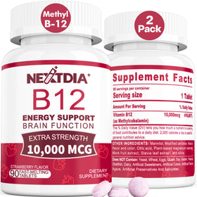Nextdia Vitamine B12 10 000 mcg Sublingual boîte vue avant