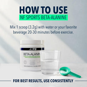 NF Sports Beta-Alanine 386g sur une table de gym