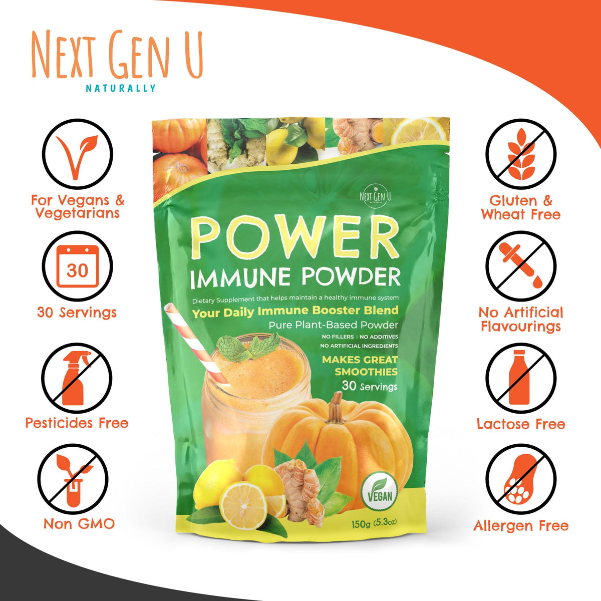 NGU Next Gen U Poudre de Soutien daily wellness 150g dans un verre de smoothie