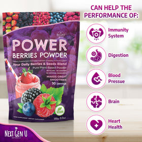 NGU Super Berry Powder 150g en poudre dans un bol