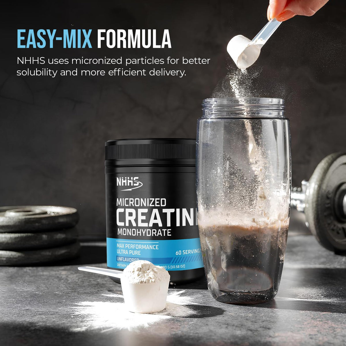 NHHS Créatine Monohydrate Micronisée 300g en contexte d'entraînement