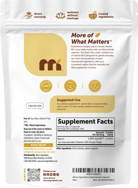 Niacinamide Micro Ingredients sur un fond neutre