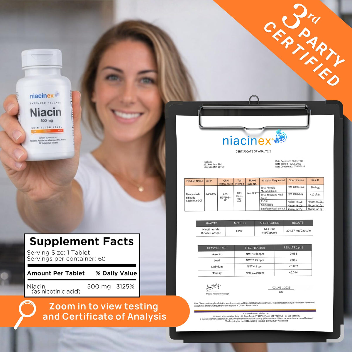 Niacinex Niacine 500mg en milieu de vie active