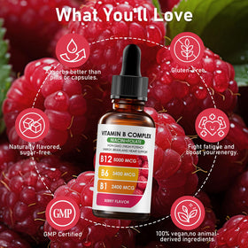 Nichalous complexe B12 framboise avec fruits sur la table