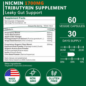 NICMIN Complément Alimentaire Tributyrine emballage et capsules