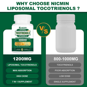NICMIN Complément Alimentaire Vitamine E Tocotrienols 1200mg - gélules à l'intérieur du flacon