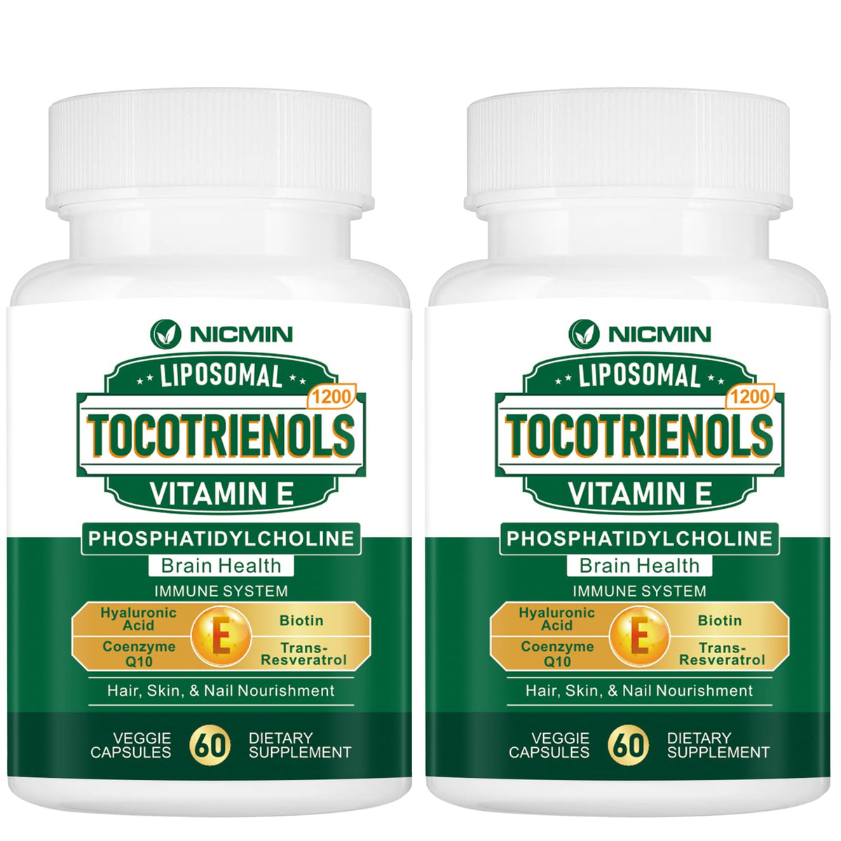 NICMIN Complément Alimentaire Vitamine E Tocotrienols 1200mg - vue de face