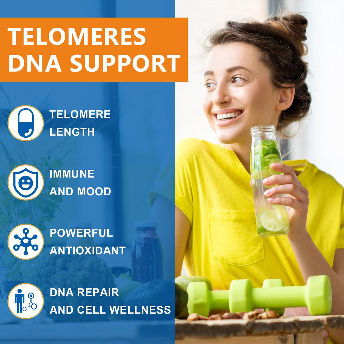NICMIN Soutien ADN Telomères 700mg arrière de la boîte