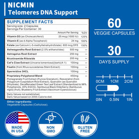 NICMIN Soutien ADN Telomères 700mg capsules à l'intérieur