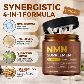 Ninsiec NMN 1000mg capsules à l'intérieur du flacon