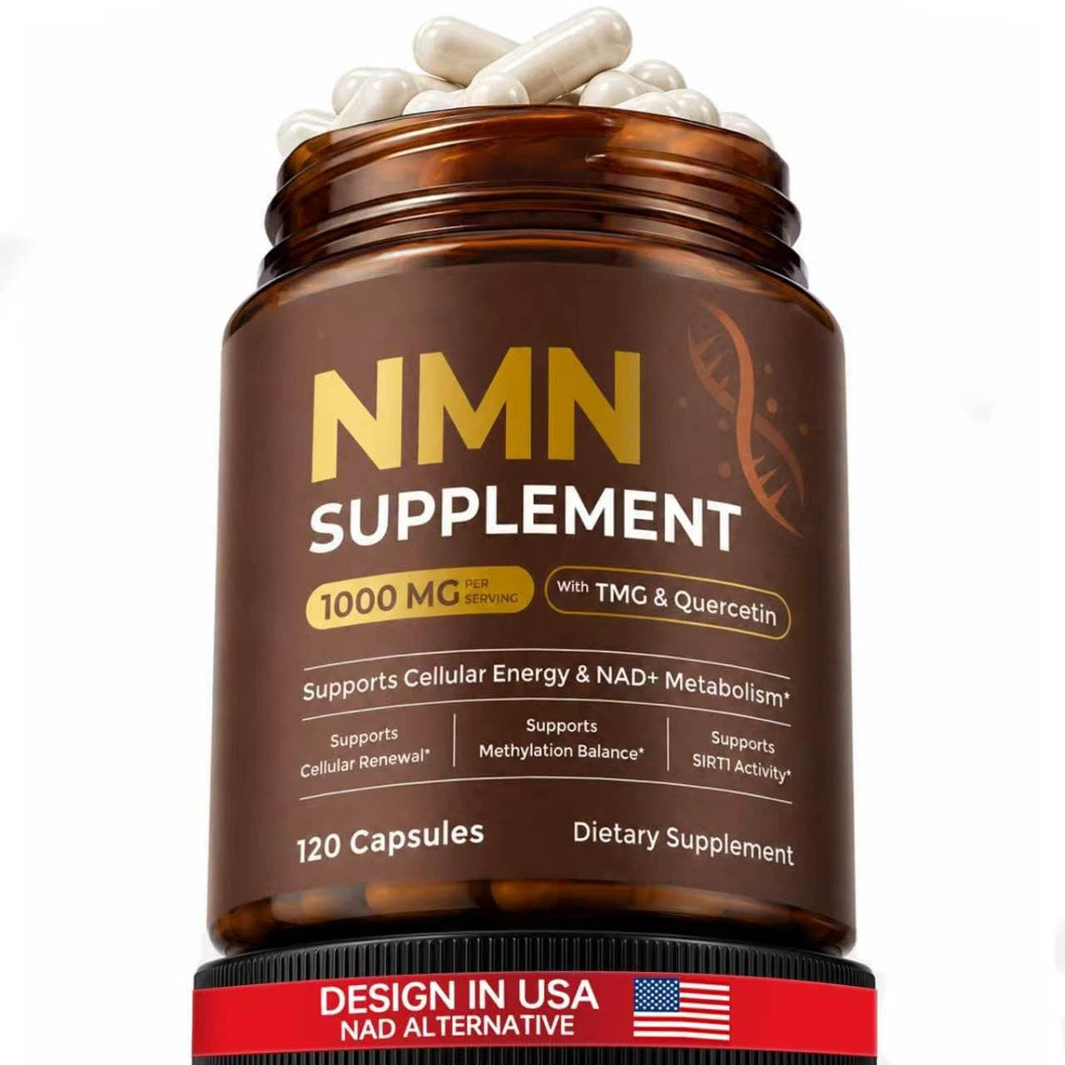 Ninsiec NMN 1000mg Glutathion Liposomal vue avant du flacon