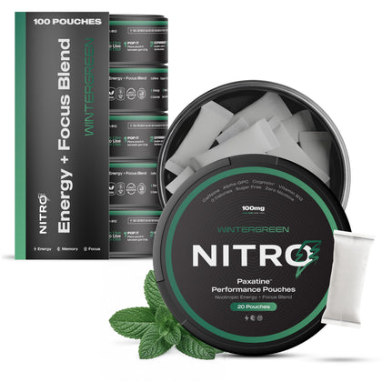 NITRO Pouches sachets nootropiques en canette vue de face