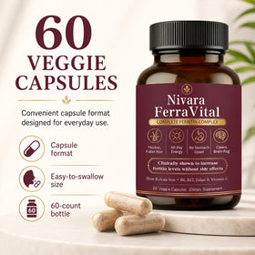 Nivara Ferravital bouteille de complément alimentaire vue de côté