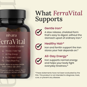 Nivara FerraVital Complex Ferritine capsules dans leur emballage