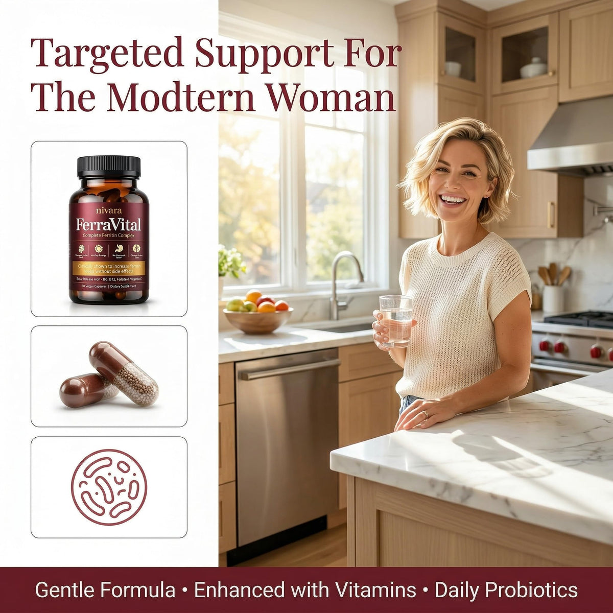 NIVARA FerraVital Fer pour Femmes capsules ouvertes