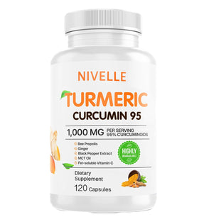 NIVELLE Complément Alimentaire Curcuma Curcumine 1000mg 120 Capsules vue de face