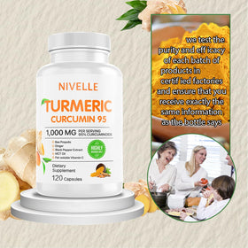 NIVELLE Complément Alimentaire Curcuma Curcumine 1000mg capsules ouvertes