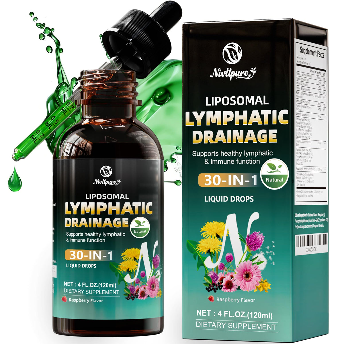 Nivltpure Gouttes de Drainage Lymphatique 290g vue de face