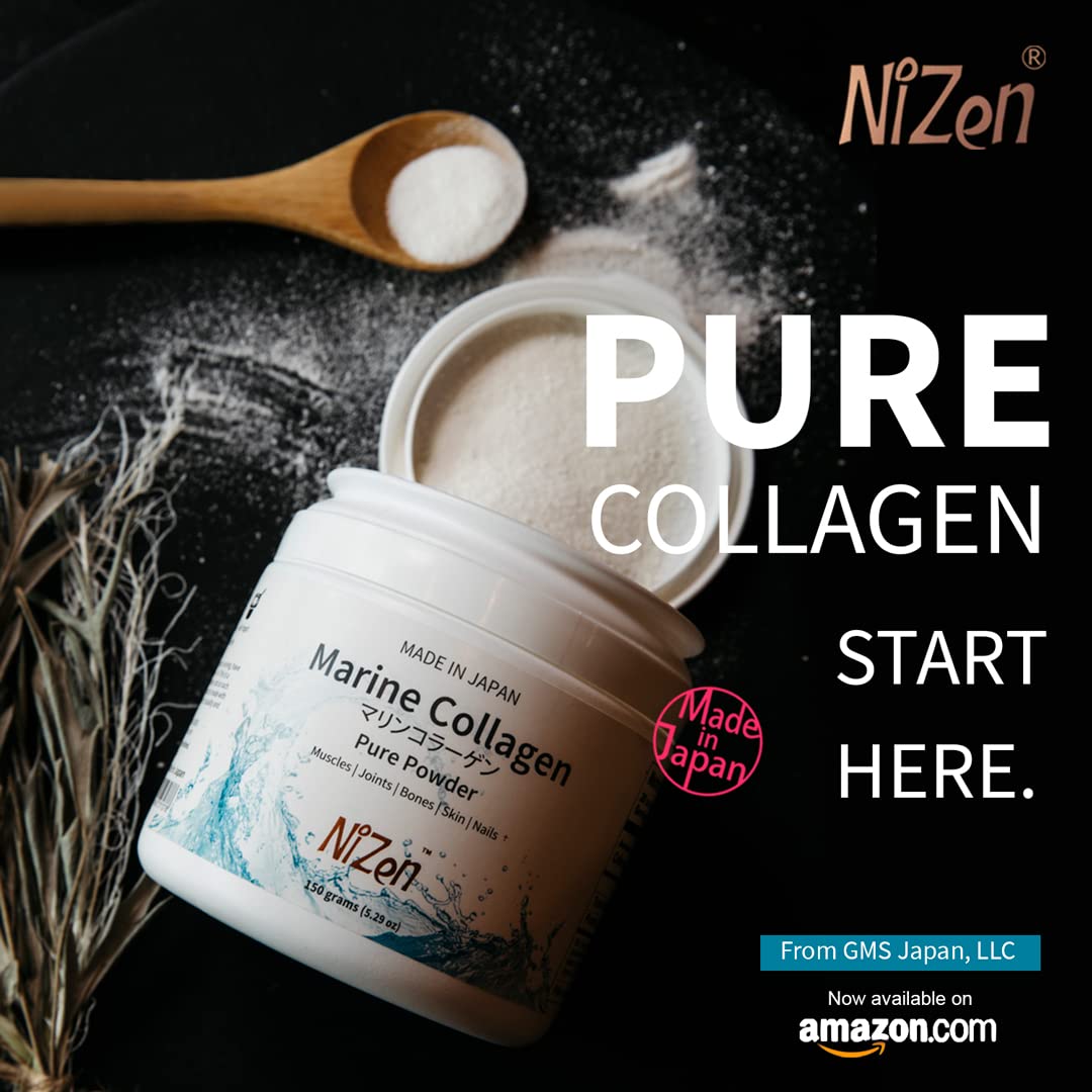 Nizen Poudre de Collagène Marin Pur 209g mélangée dans un smoothie