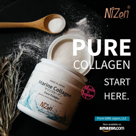Nizen Poudre de Collagène Marin Pur 209g mélangée dans un smoothie