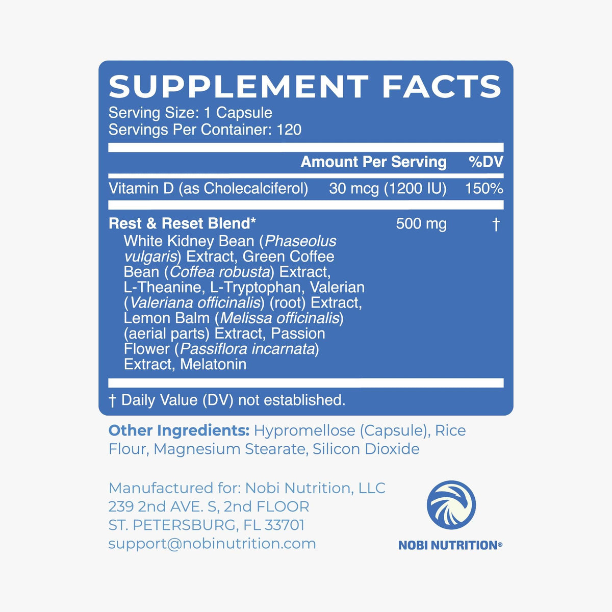 Nobi Nutrition Brûleur de Graisse de Nuit avec des capsules à côté