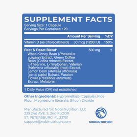 Nobi Nutrition Brûleur de Graisse de Nuit avec des capsules à côté