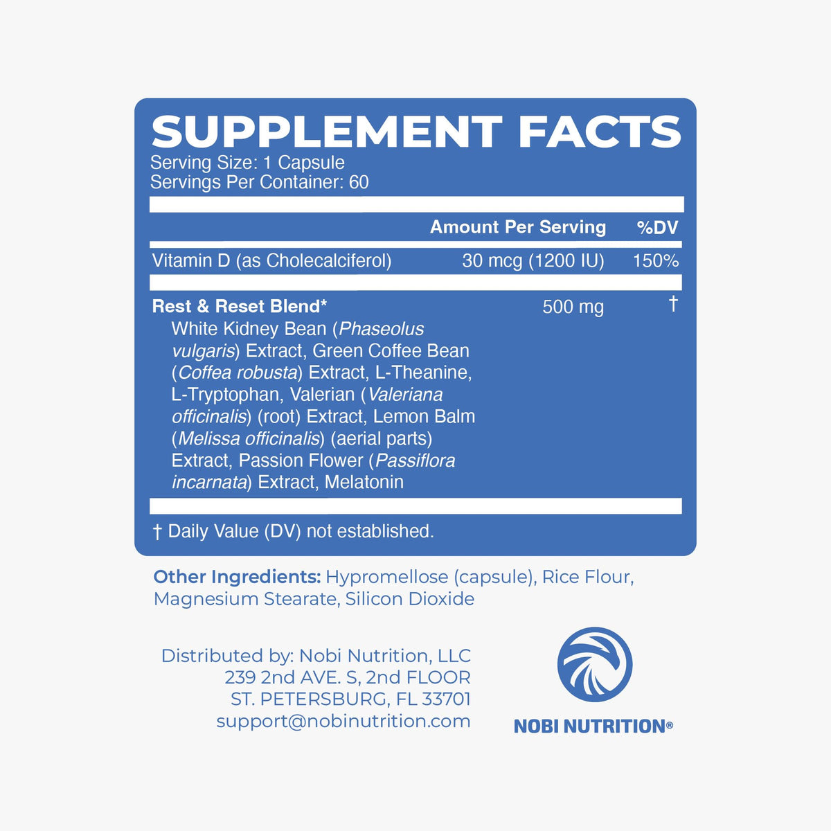 Nobi Nutrition Brûleur de Graisse Nocturne sur table avec fond flou