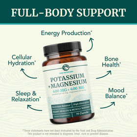 Nobi Nutrition complément alimentaire Magnésium Potassium 400mg, vue de l'arrière