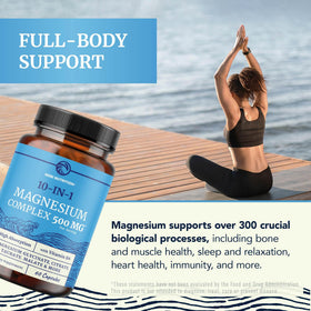 Nobi Nutrition Complément Magnésium 10 en 1 500mg ingrédients listés