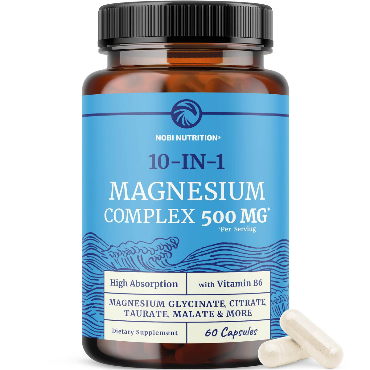 Nobi Nutrition Complément Magnésium 10 en 1 500mg packaging avant