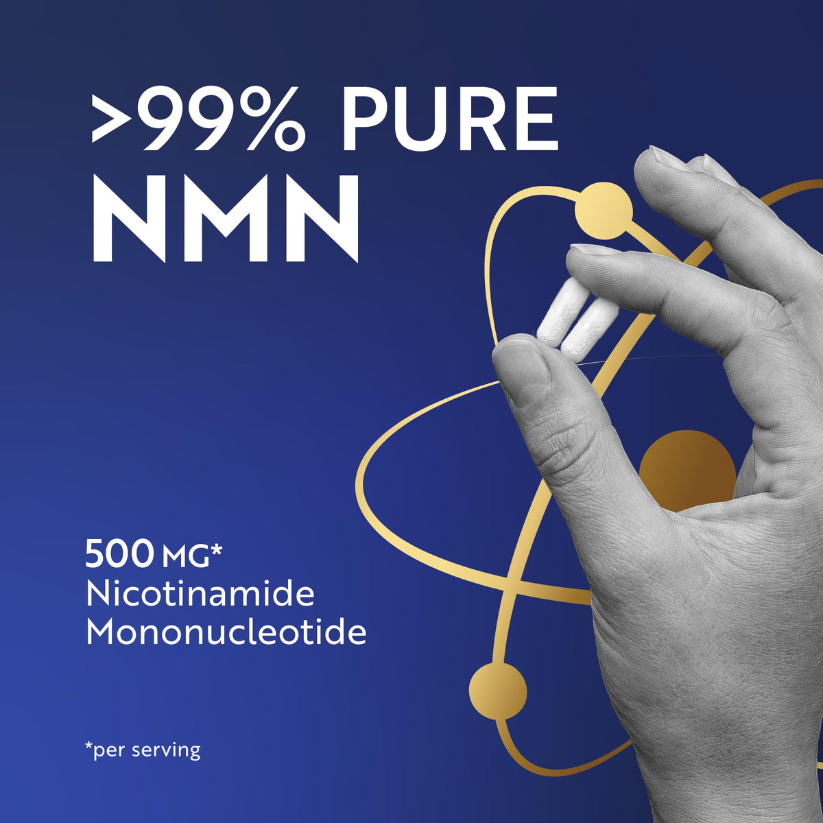 Nobi Nutrition Complément NMN 500mg capsules à l'intérieur du flacon