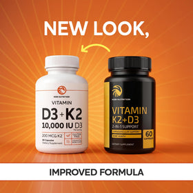 Nobi Nutrition D3 K2 10000 IU 200 mcg capsules avec étiquette