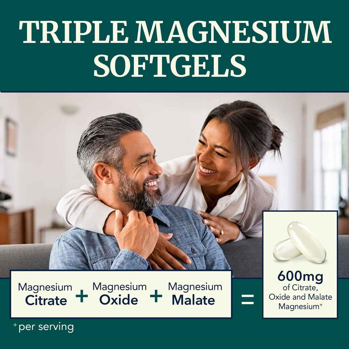 Nobi Nutrition Gélules de Magnésium Triple 300mg - vue arrière du flacon