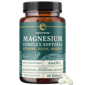 Nobi Nutrition Gélules de Magnésium Triple 300mg - vue avant du flacon