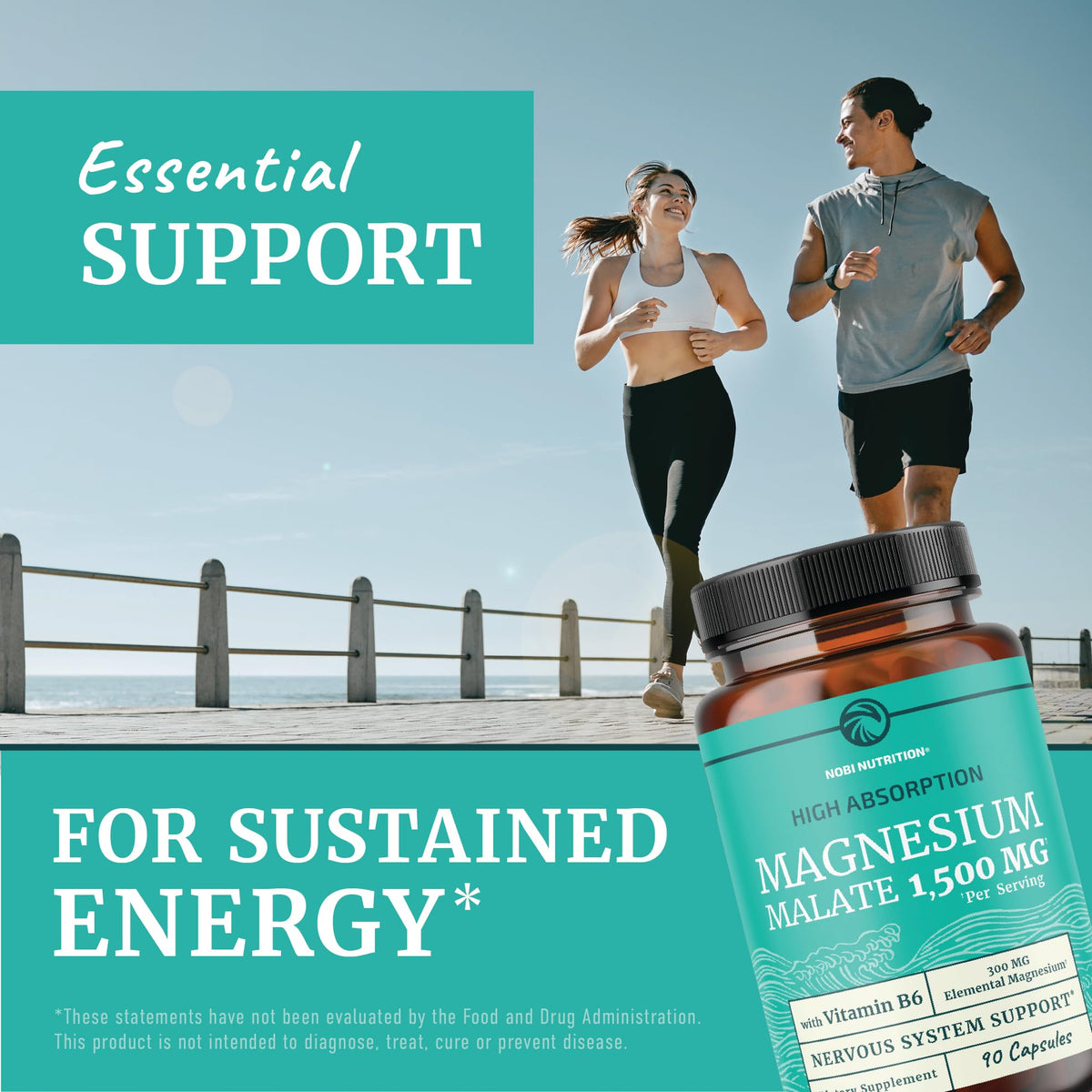 Nobi Nutrition Magnésium Malate 1500MG étiquette détaillée