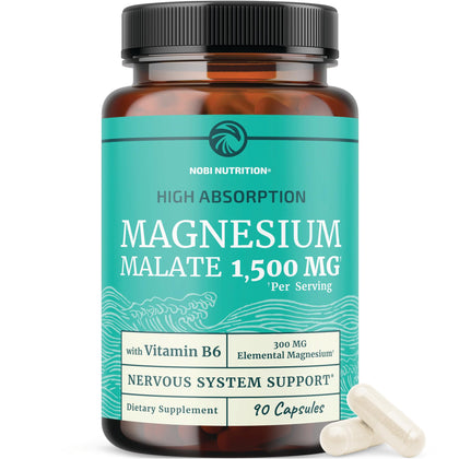 Nobi Nutrition Magnésium Malate 1500MG gélules avant de l'ouverture