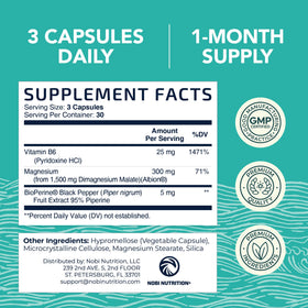 Nobi Nutrition Magnésium Malate 1500MG gélules et ingrédients