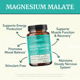 Nobi Nutrition Magnésium Malate 1500MG gélules sur un fond blanc