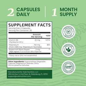 Nobi Nutrition Magnésium Taurate 1900MG capsules dans la main