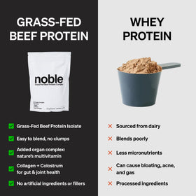 Noble Origins Poudre de Protéine de Boeuf 700g en vue de côté