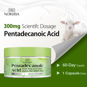 Nokvba Acide Pentadécanoïque C15:0 300mg sur une table en bois