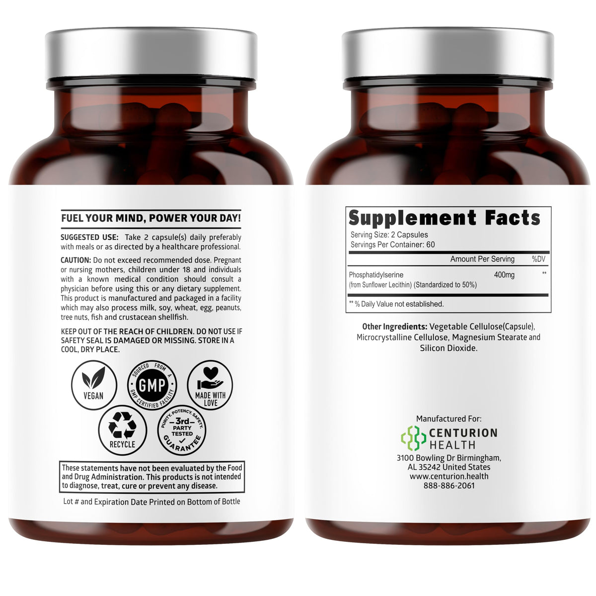 Nombre de gélules de Phosphatidylserine 400mg dans la boîte