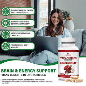 NooHerbal Nature Ginseng Panax 750mg capsules with a glass of water
