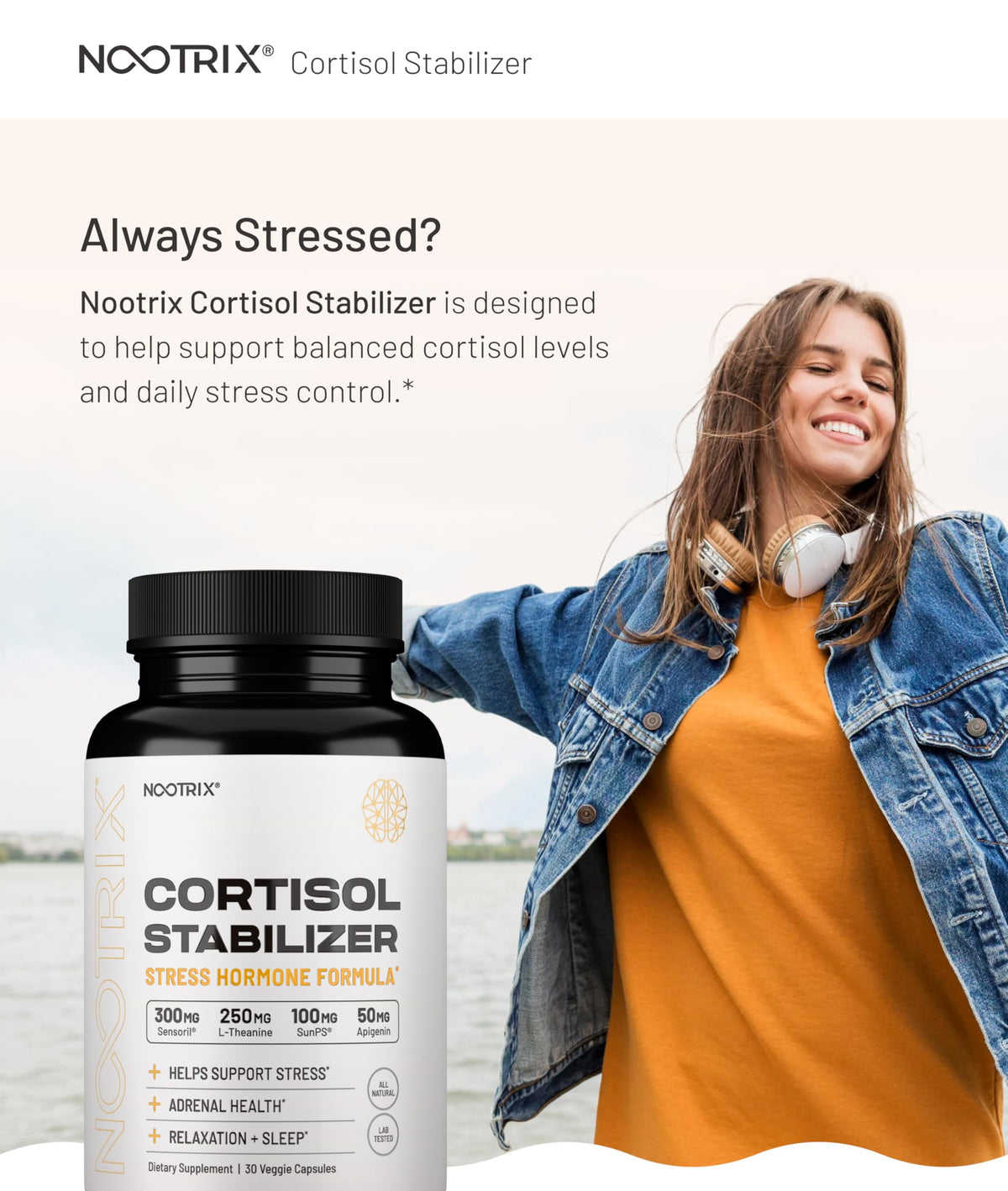 Nootrix Complément Alimentaire Cortisol 300mg étiquette et ingrédients