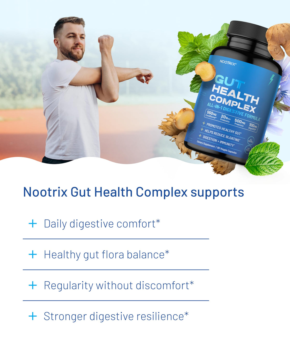 Nootrix complément alimentaire en capsules 90 unités, capsules sur une surface blanche