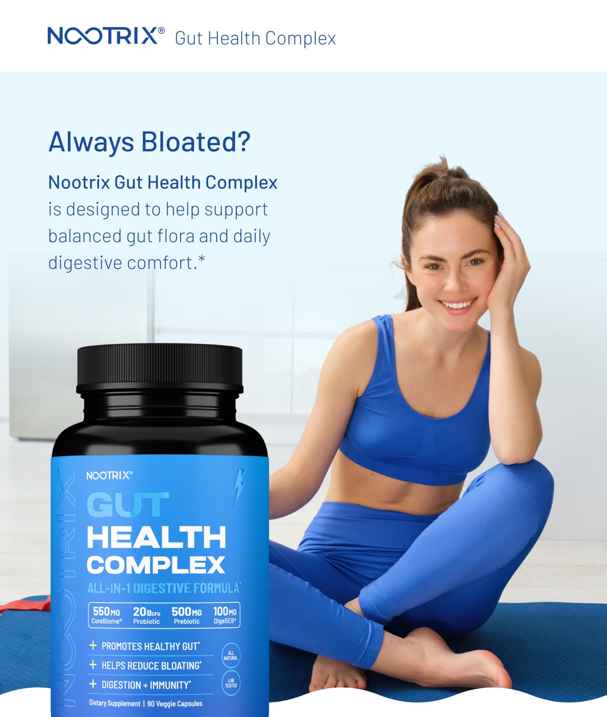 Nootrix complément alimentaire en capsules 90 unités, vue de côté