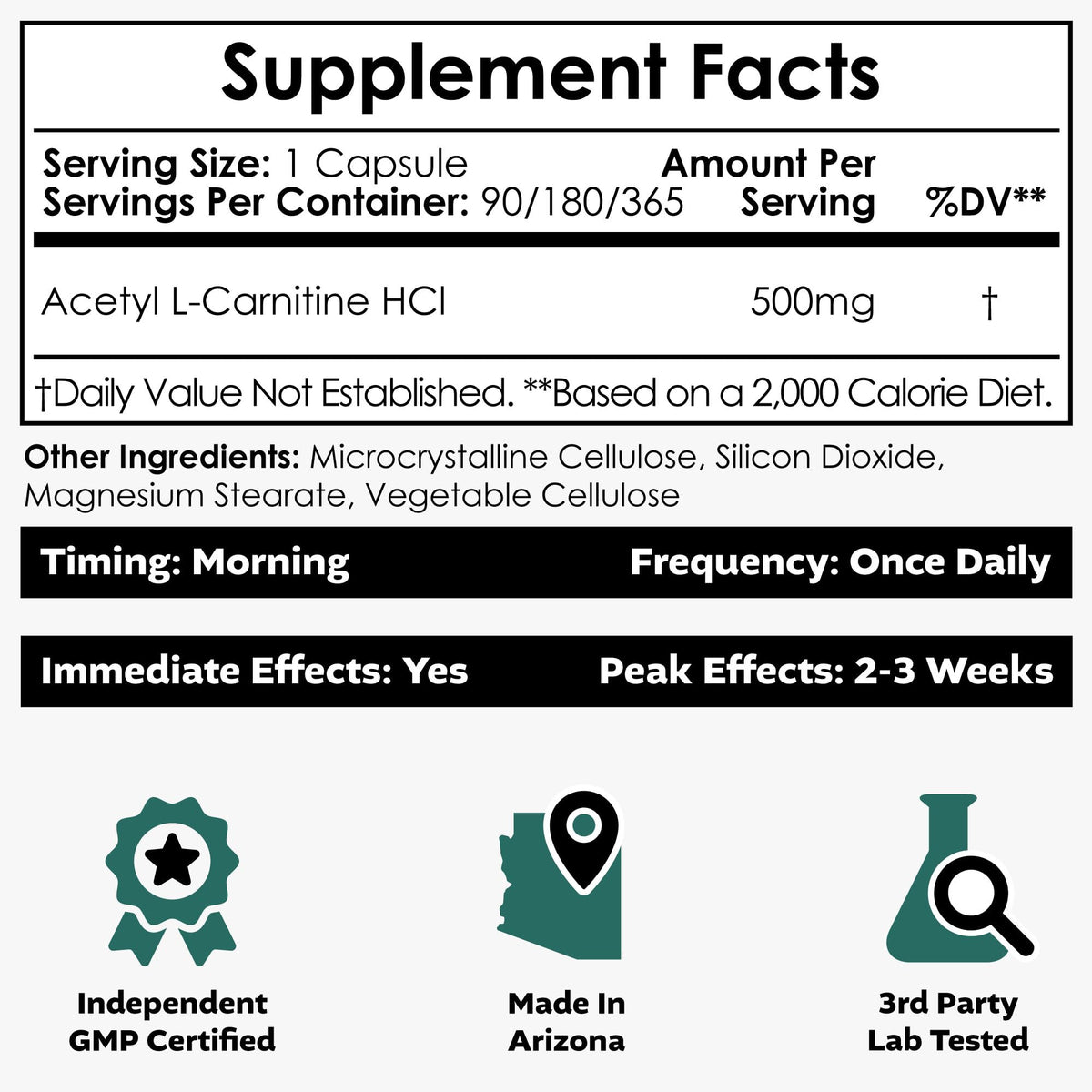 Nootropics Depot Acétyl L-Carnitine jar showing tamper-evident seal