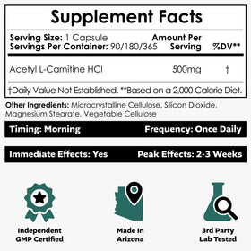 Nootropics Depot Acétyl L-Carnitine jar showing tamper-evident seal